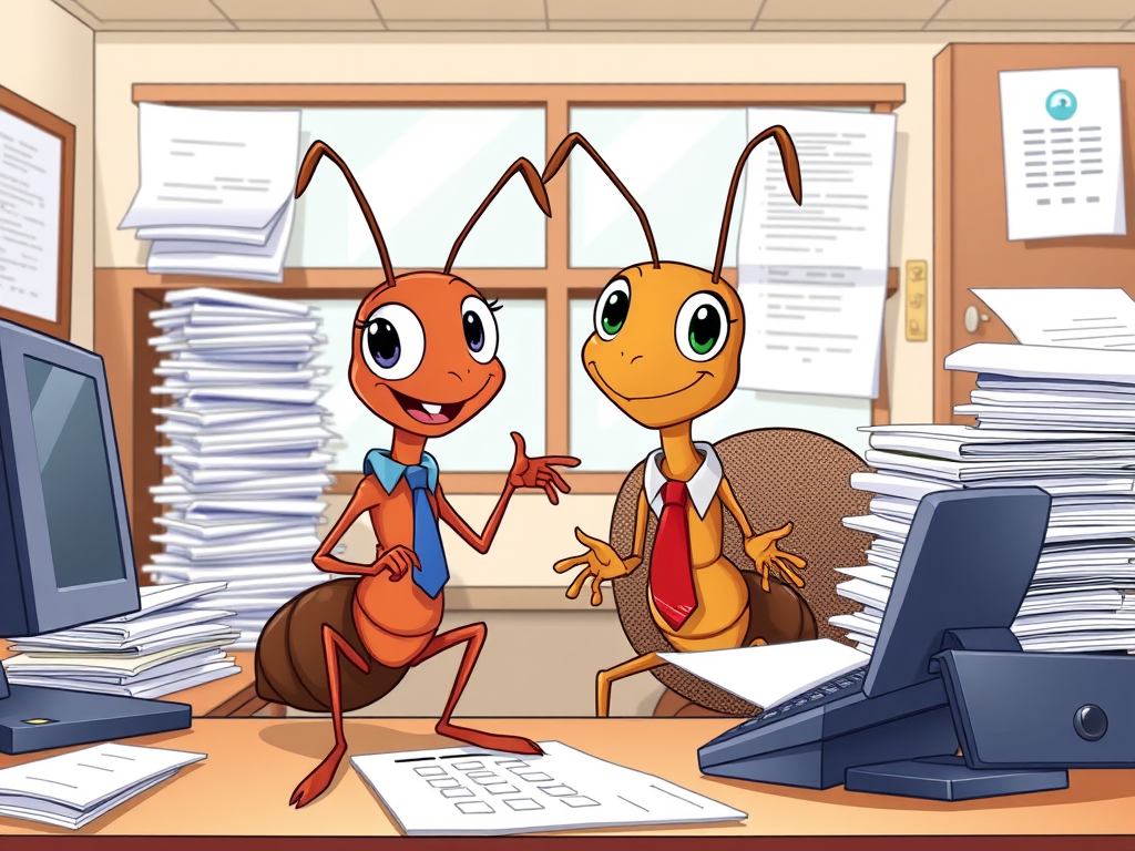 Picture of a person typing on a typewriter.